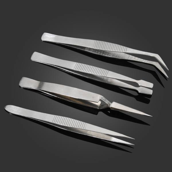 4 Pcs/Kit Mini Portable Silver White Different Shapes BGA Tweezers - photo 1