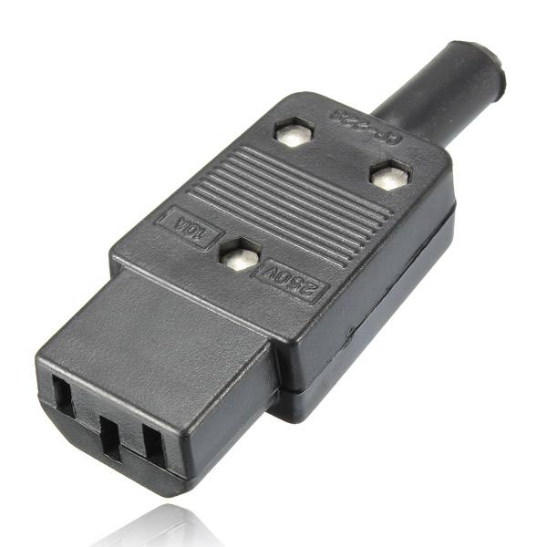 10A 250V IEC 320 C13 3pin Linker Female Mains Connector Black - photo 2