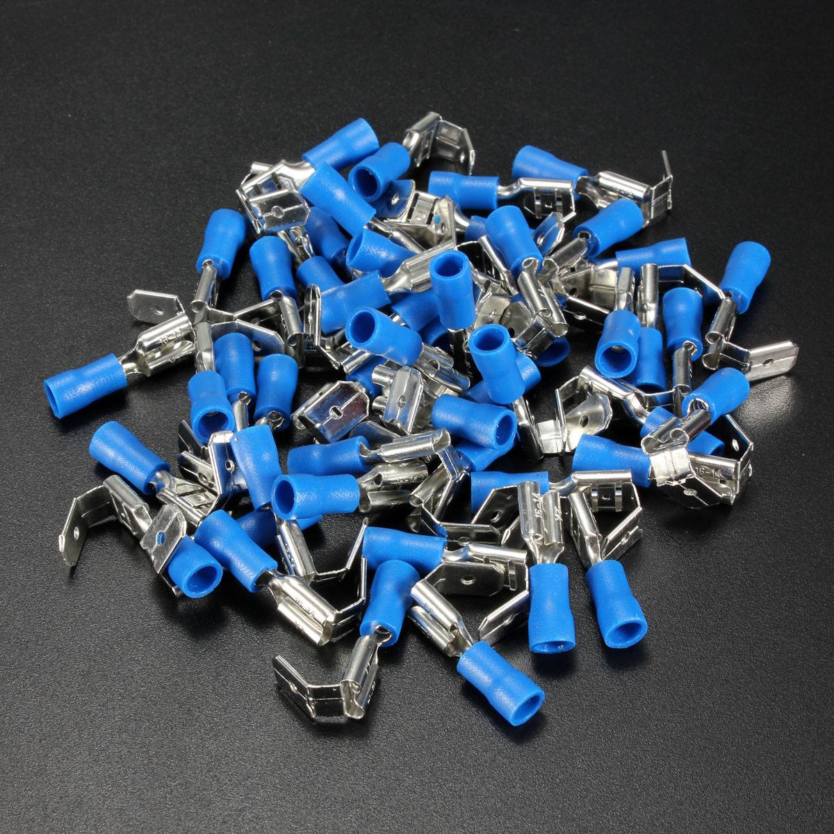 100PCS Back Piggy Back Spade Crimp Connector Terminal 0.5-6.0mm 10-22AWG PVC - photo 2