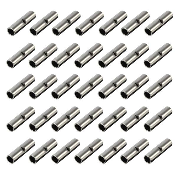 50Pcs 10-12 AWG Gauge Uninsulated Butt Crimp Connectors Terminal - photo 5