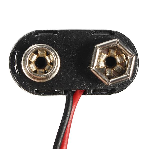 5pcs Hard Plastic 9V Battery T-type Snap On Connector 150mm Wire Cable Lead - photo 4