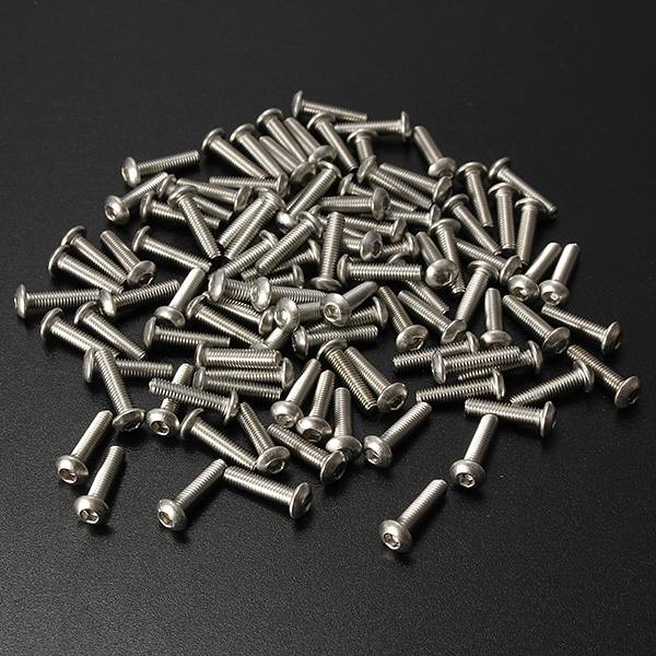 100Pcs M3 Bolts Stainless Steel Screws Button Head Socket Cap 10 Size - photo 1