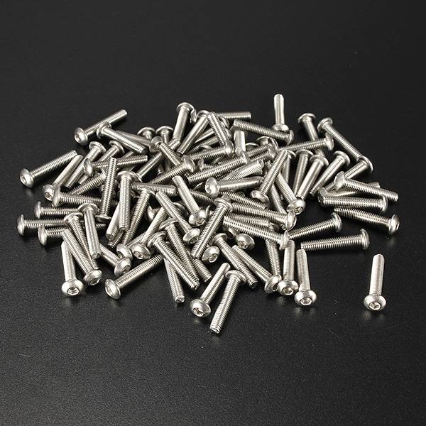 100Pcs M3 Bolts Stainless Steel Screws Button Head Socket Cap 10 Size - photo 9