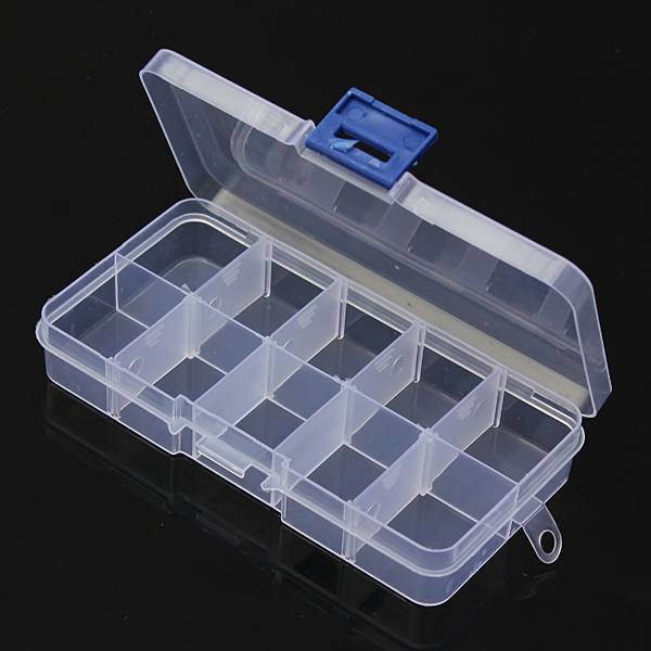 10 Compartment Plastic Clear Slots Adjustable Organizer Craft Box - photo 3