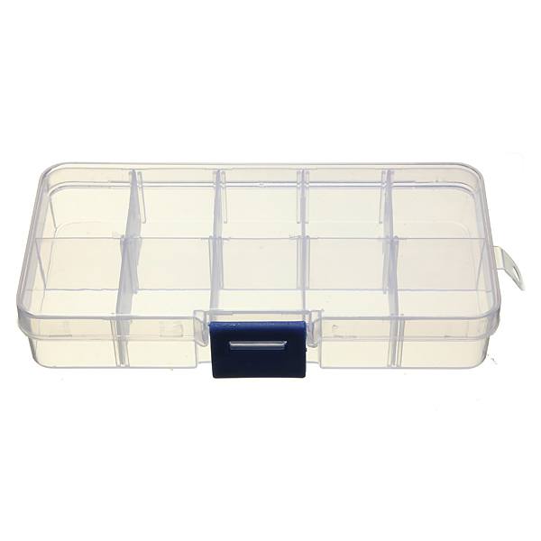 10 Compartment Plastic Clear Slots Adjustable Organizer Craft Box - photo 2