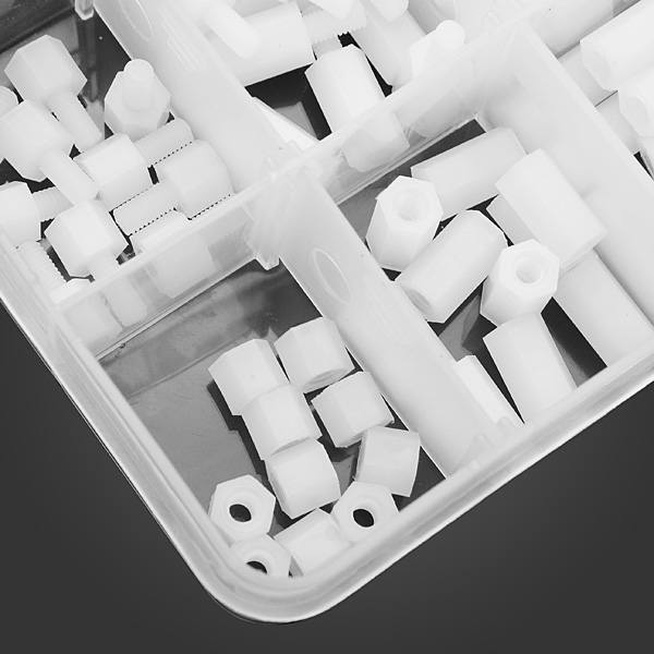 120pcs M3 Nylon White M-F Hex Spacers Screw Nut Assortment Kit - photo 5