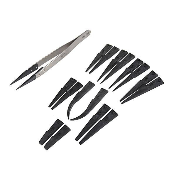 Vetus ESD 259 Handle Stainless Tweezers with 8pcs Exchengeable Tips - photo 1