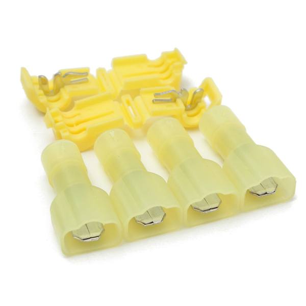 Excellway TC01 50pcs Yellow Quick Splice Wire Terminal Female Spade Connector Set - photo 3
