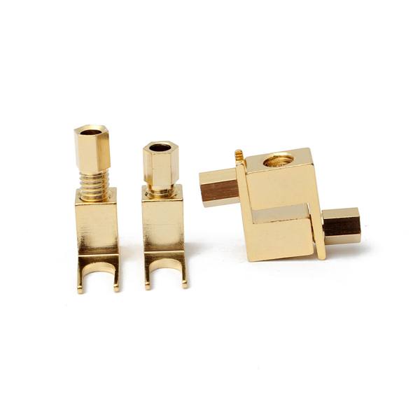 4pcs 20-8AMG Gold Plated Spade Banana Fork Plug For Mcintosh Fisher Eico Adapter - photo 3