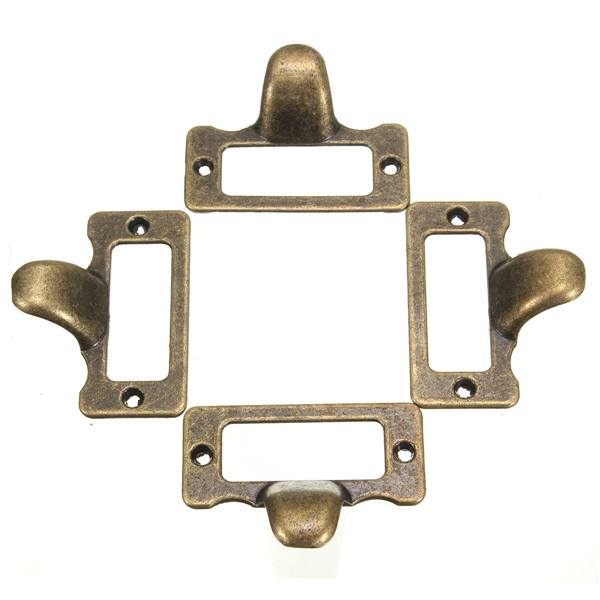 6pcs Antique Brass Drawer Label Pull Cabinet Frame Handle File Name Card Holder - photo 5