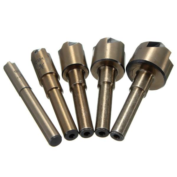 5pcs HSS 82 Degree Deburring Bits Countersink Drill Set Wood Chamfer Chamfering Tool - photo 2