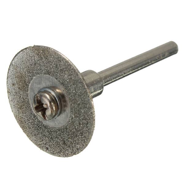 10pcs 20mm Diamond Grinding Wheel Slice with Two 3mm Shank Mandrels for Dremel Rotary Tool