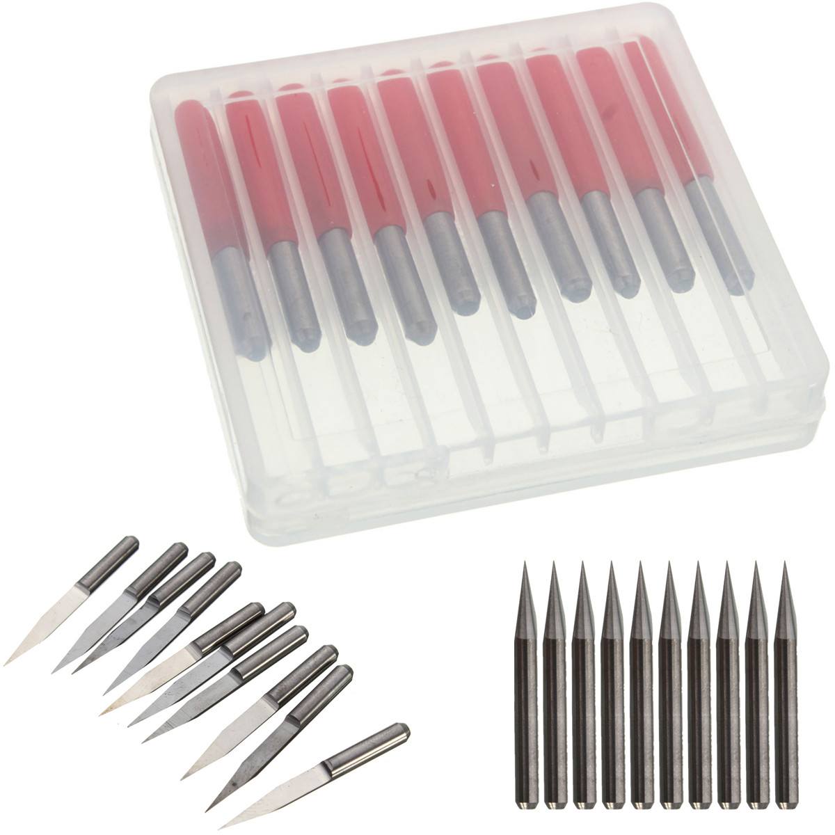 10pcs 20 Degree 0.2mm Tip 3.175mm Carbide PCB Engraving Bits End Mill Cutter - photo 7