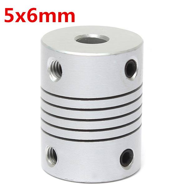 5mm x 6mm Aluminum Flexible Shaft Coupling OD19mm x L25mm CNC Stepper Motor Coupler Connector - photo 1