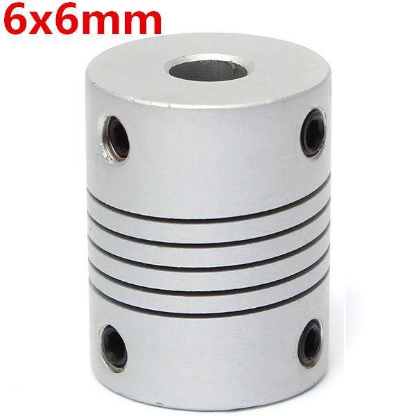 6mm x 6mm Aluminum Flexible Shaft Coupling OD19mm x L25mm CNC Stepper Motor Coupler Connector - photo 1