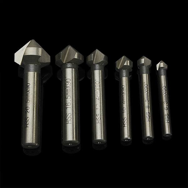 6pcs 6.3mm -20.5mm 90 Degrees HSS Countersink Drill Bits Chamfer Drills Woodworking Tool - photo 5