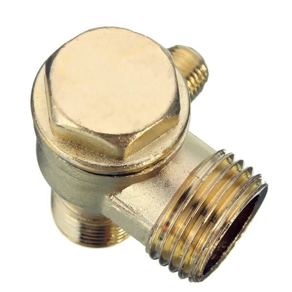 90 Degree Brass Copper Male Threaded Check Valve Connector Tool for Air Compressor - photo 7