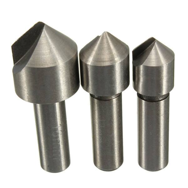3pcs 10/12/16mm HSS Countersink Drill Bit Set Chamfering Cutter - photo 7