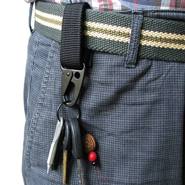 Carabiner Hook Webbing Buckle Nylon Molle Belt Hanging Key Ring Outdoor Tool - photo 6