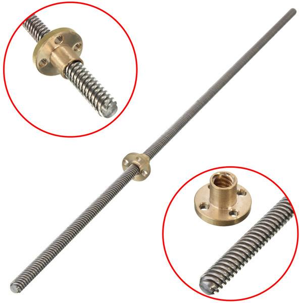 Machifit 900mm Lead Screw 8mm Thread Stainless Steel Lead Screw with Flange Brass Nut - photo 3