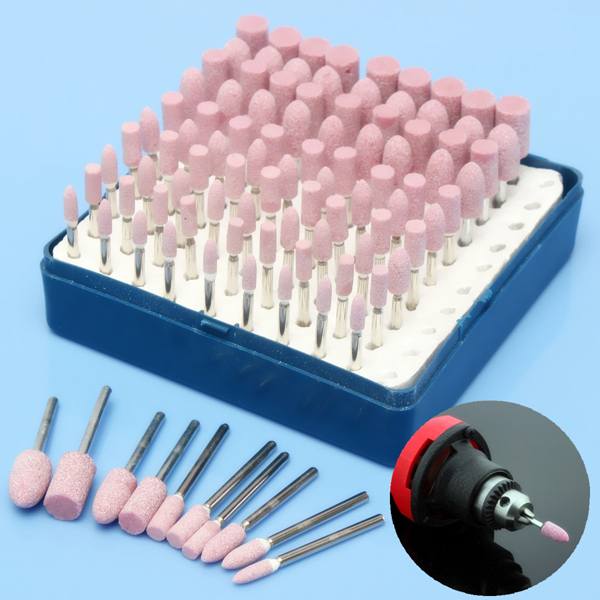 100pcs Abrasive Stone Point Grinding Head Wheel Tool Kit For Dremel Rotary Tools - photo 7