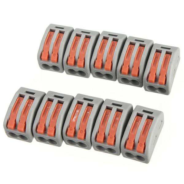 10pcs Spring Lever Push Fit Reuseable Cable 2 Wire Pole Insulating Material - photo 1