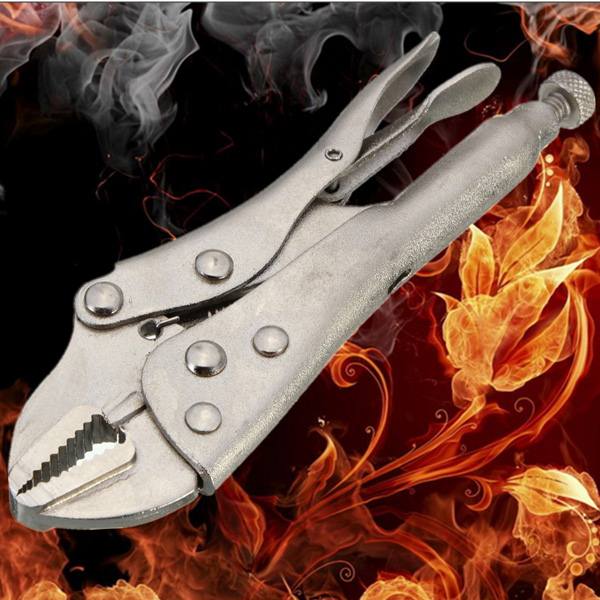 Metal Curved Jaw Vice Grip Locking Vice Mole Grip Plier Clamp Wrench Silver - photo 6